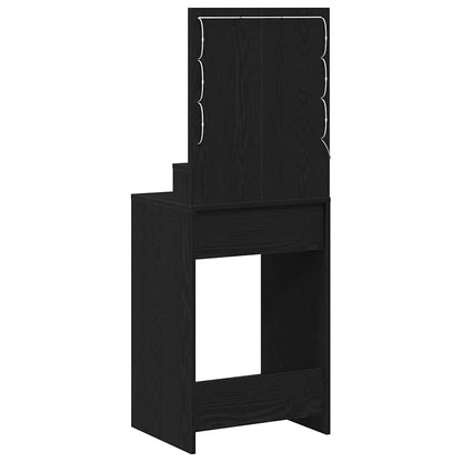 Sminkbord med hylla Svart Ek 50 x 41 x 135 cm