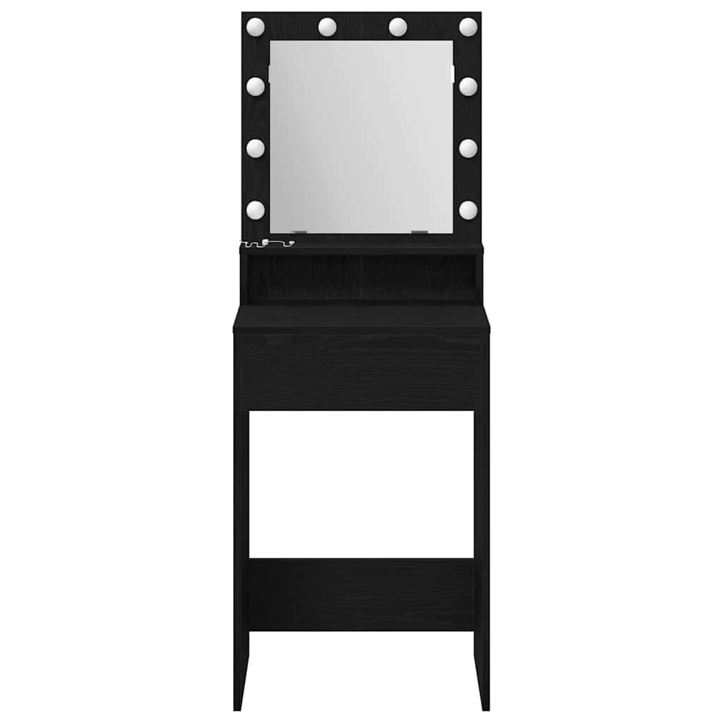 Sminkbord med hylla Svart Ek 50 x 41 x 135 cm