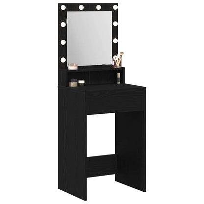 Sminkbord med hylla Svart Ek 50 x 41 x 135 cm