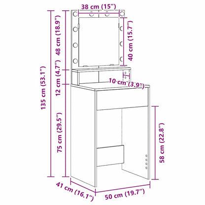 Sminkbord Sonoma Ek 50 x 41 x 135 cm