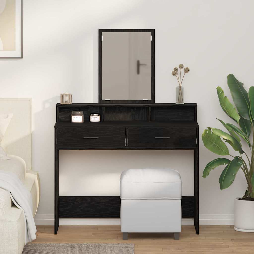 Sminkbord Svart Ek 100 x 41 x 140 cm