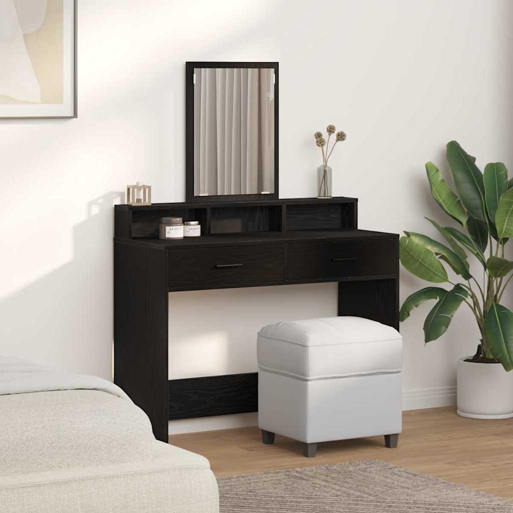 Sminkbord Svart Ek 100 x 41 x 140 cm