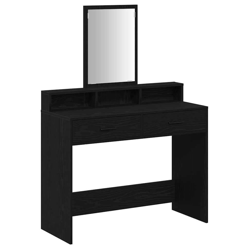 Sminkbord Svart Ek 100 x 41 x 140 cm