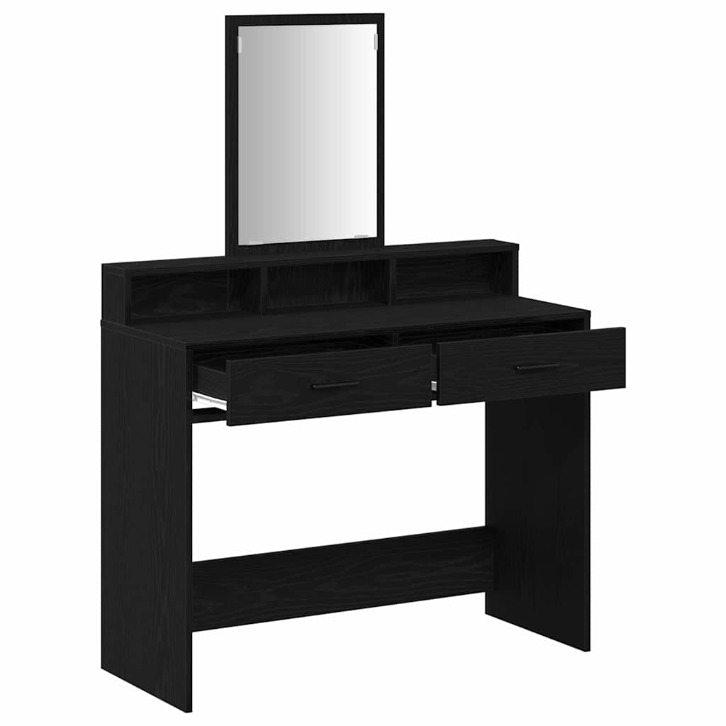 Sminkbord Svart Ek 100 x 41 x 140 cm