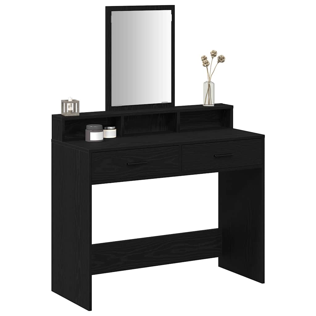 Sminkbord Svart Ek 100 x 41 x 140 cm