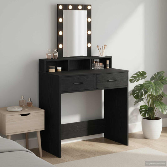 Sminkbord Svart 79 x 41 x 140 cm