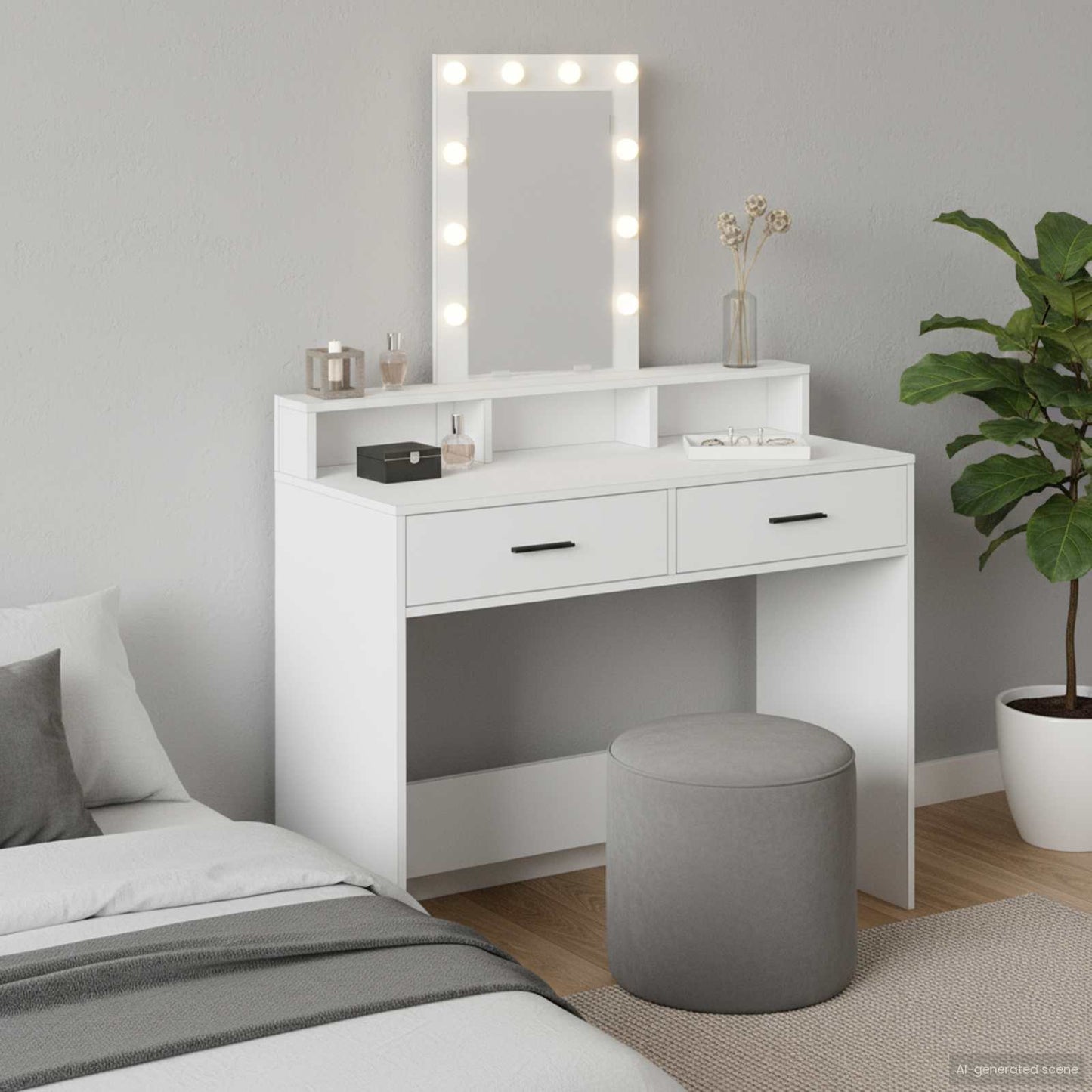 Sminkbord Vit 100 x 41 x 140 cm