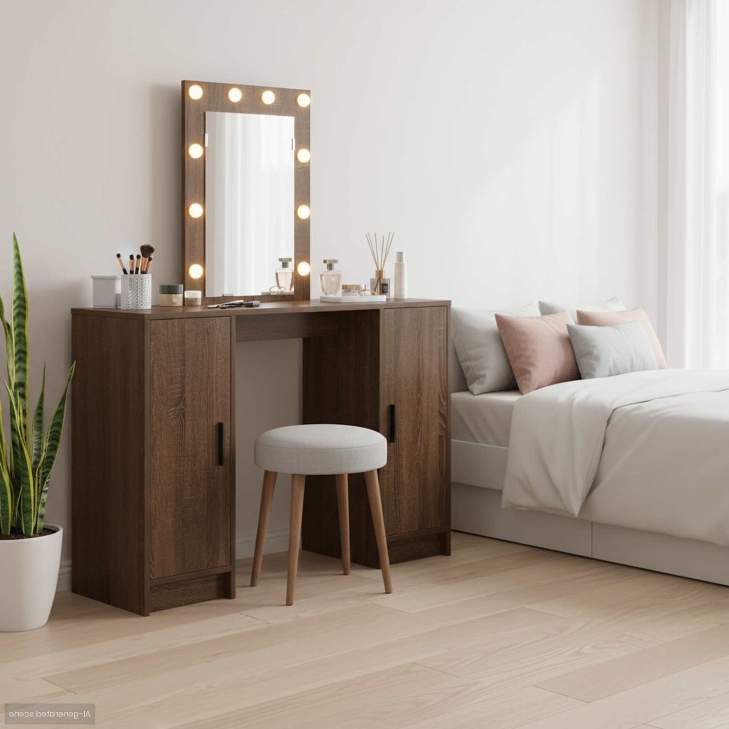 Sminkbord Brun 102 x 33 x 135 cm