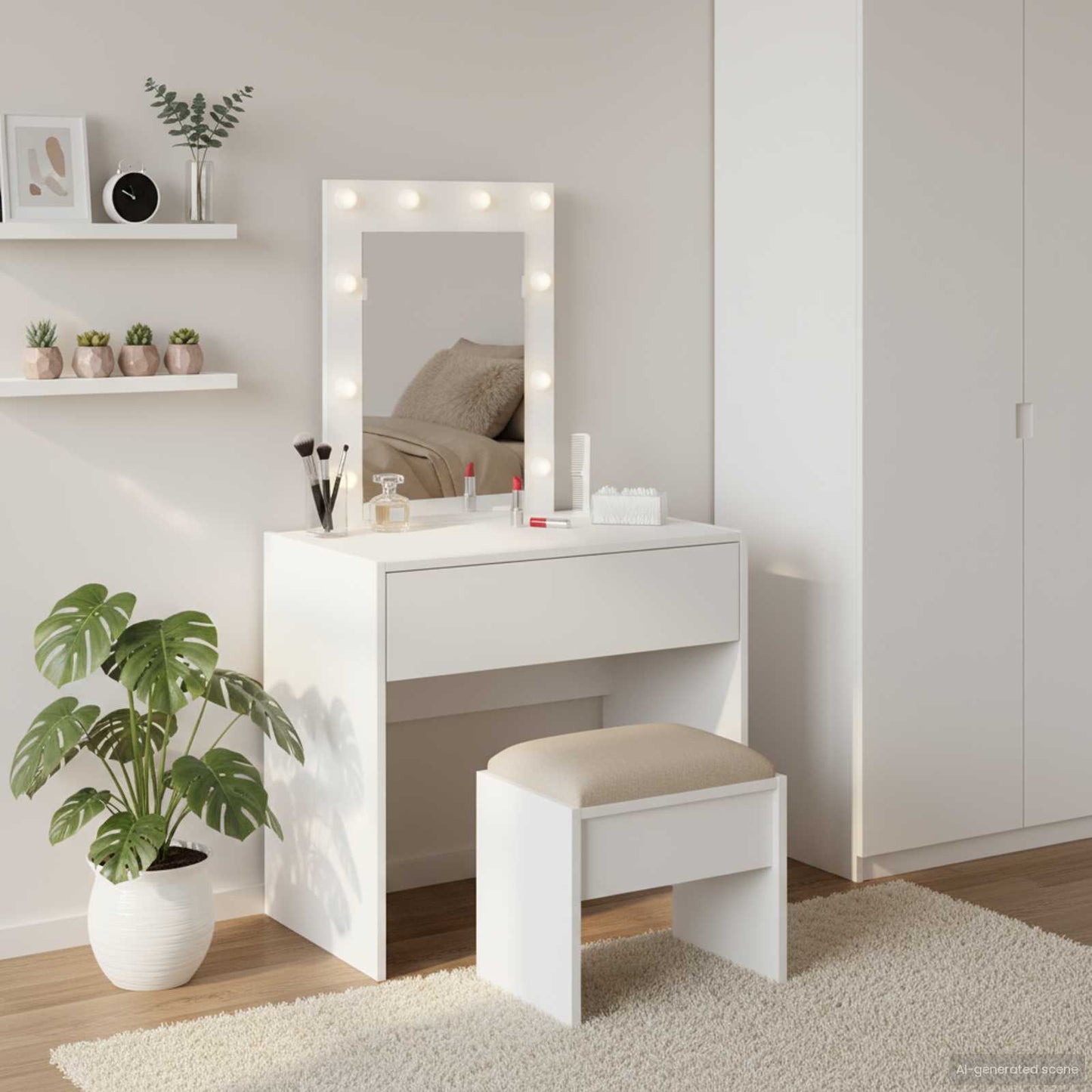 Sminkbord Vit 60 x 40 x 70 cm