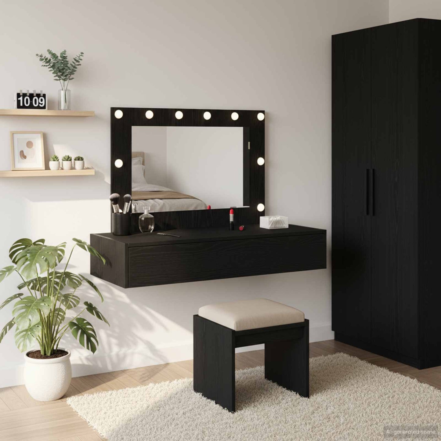 Sminkbord Svart 100 x 40 x 70 cm