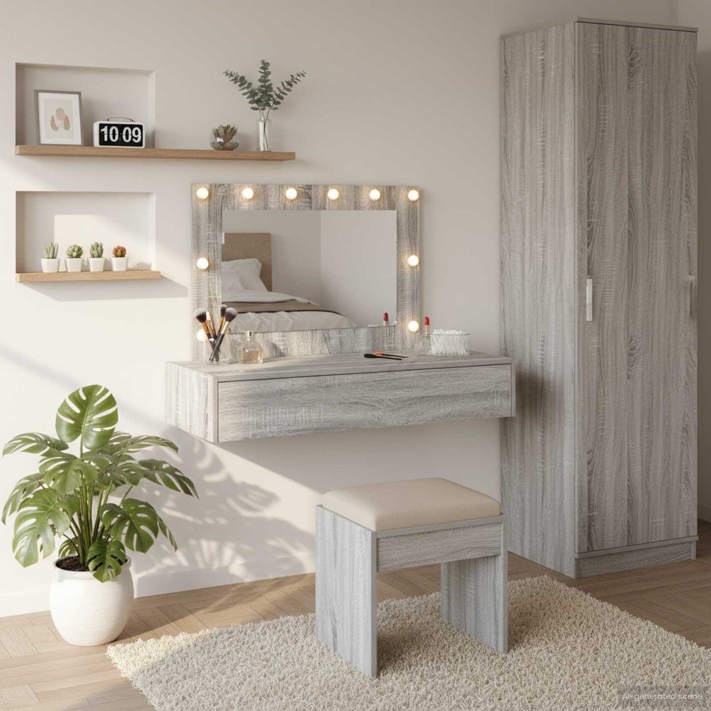 Sminkbord Grå 100 x 40 x 70 cm