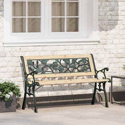 Trädgårdsbänk Trä med kudde Brun 116 x 54 x 73 cm trä
