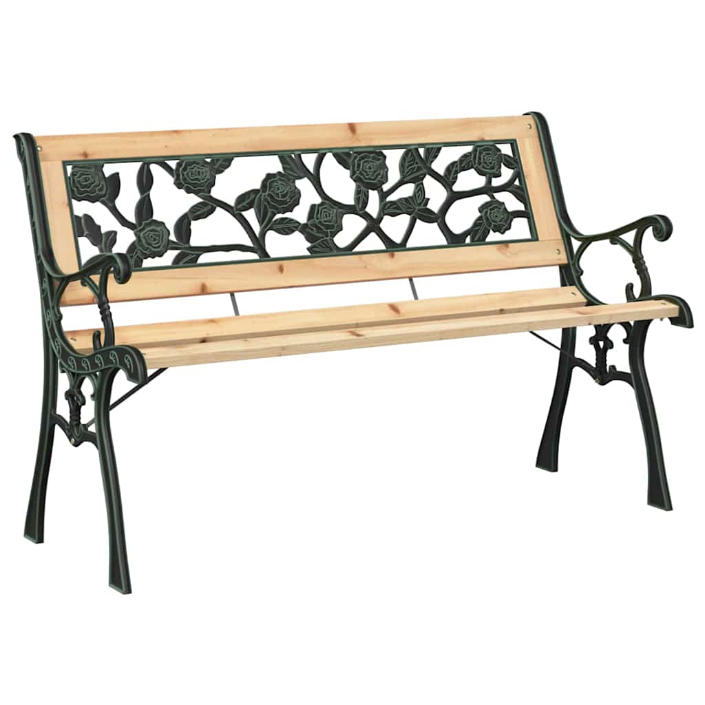 Trädgårdsbänk Trä med kudde Brun 116 x 54 x 73 cm trä