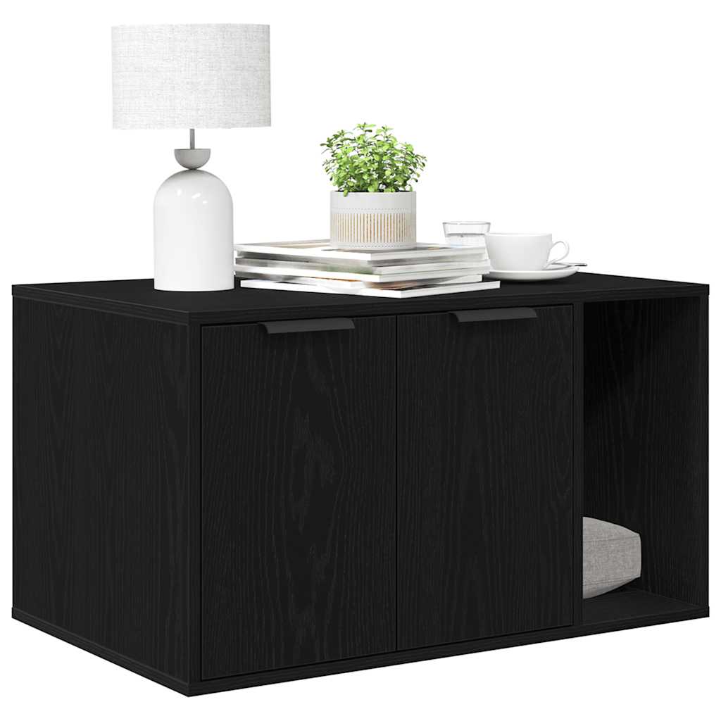 Kattmöbel Kattlåda Svart Ek 80x50x45 cm