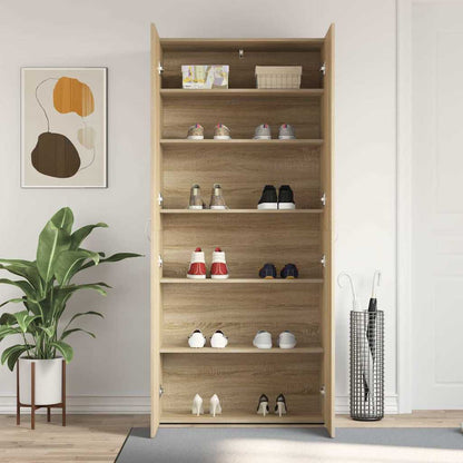 Skoställ Brun Skoskåp med hylla Brun 80 x 35.5 x 180 cm