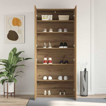Skoställ Brun Skoskåp med hylla Brun 80 x 35.5 x 180 cm