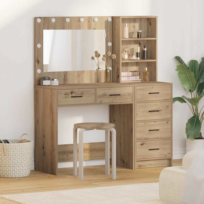 Smyckebord med låda Brun 78.5 x 41 x 135 cm Konstruerat trä