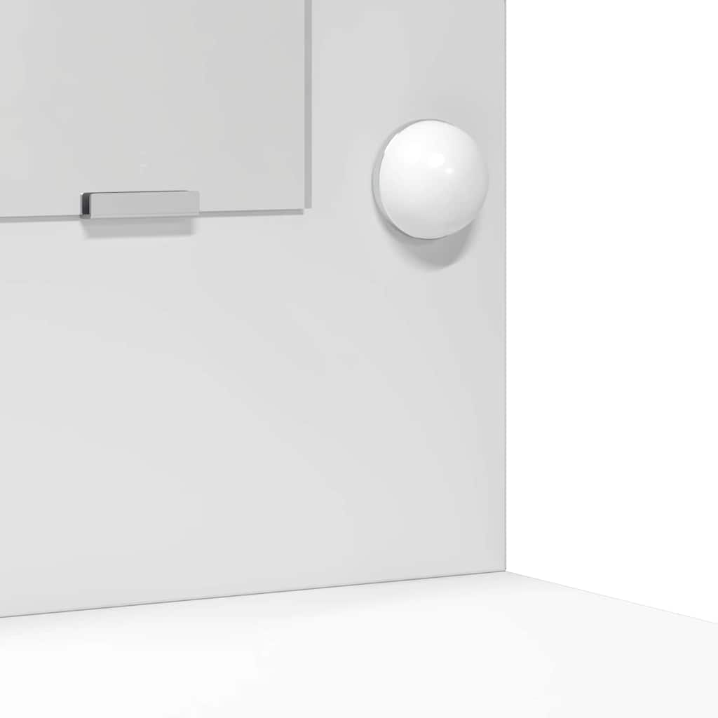 Smyckebord med spegelbelysning 3 pcs Vit Konstruerat trä