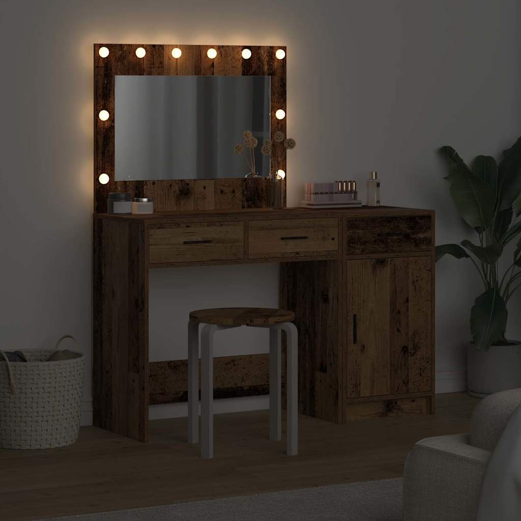 Smyckebord med låda 2 pcs Brun 40 x 41 x 75 cm Konstruerat trä