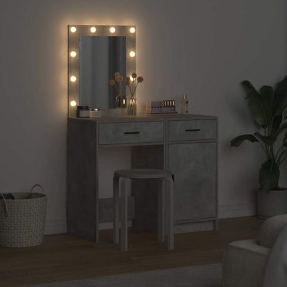 Smyckebord med låda 2 pcs Grå 50 x 41 x 135 cm Konstruerat trä