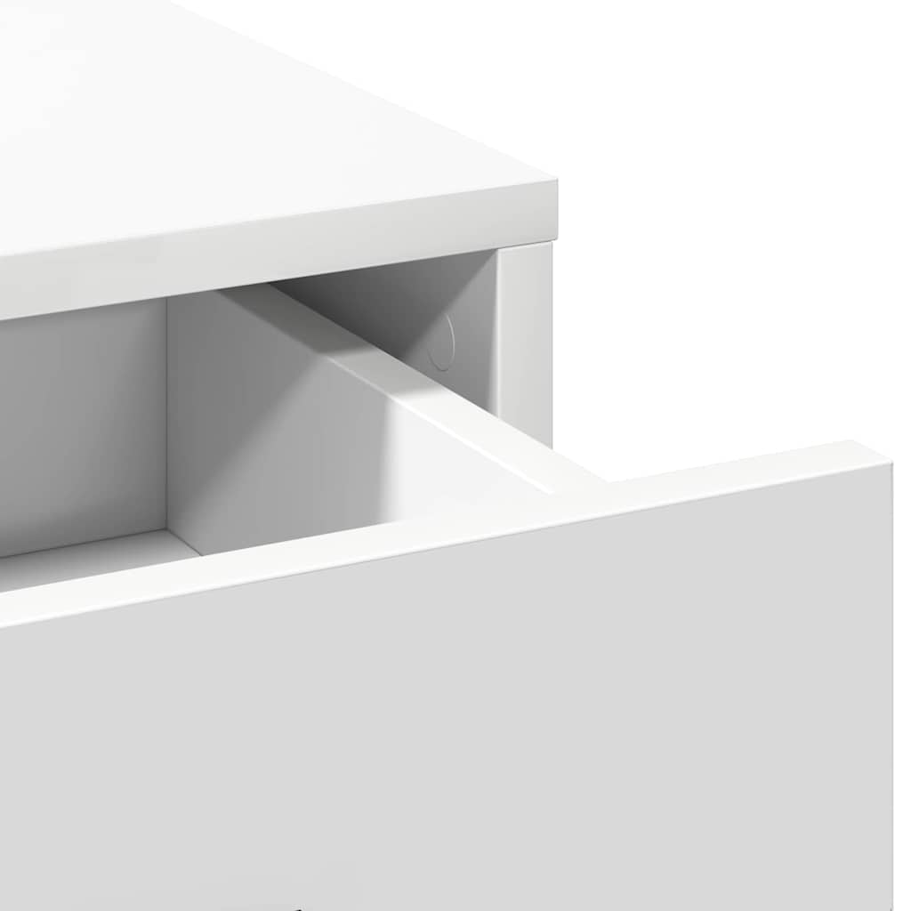 Smyckebord med spegelbelysning 3 pcs Vit Konstruerat trä