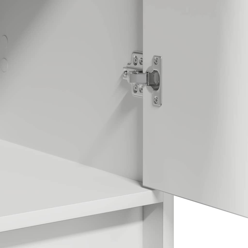 Smyckebord med spegelbelysning 3 pcs Vit Konstruerat trä