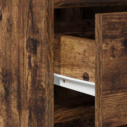 Smyckebord med spegelbelysning 3 pcs Brun Konstruerat trä