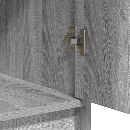 Smyckebord med spegelbelysning 3 pcs Grå Konstruerat trä