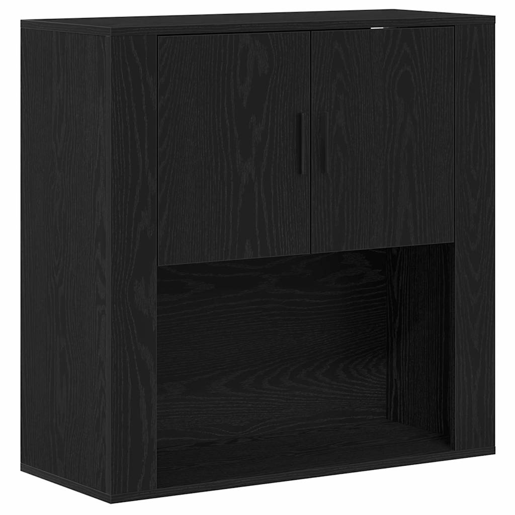 Skåp Svart Ek 80 x 33 x 150 cm