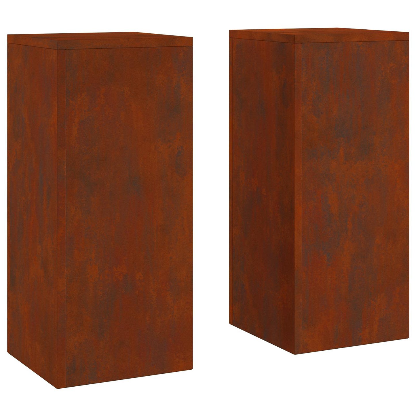 Utomhus Blomställning Växtstöd Piedestal 2 pcs Rostig 24 x 24 x 55 cm Väderbeständig stål