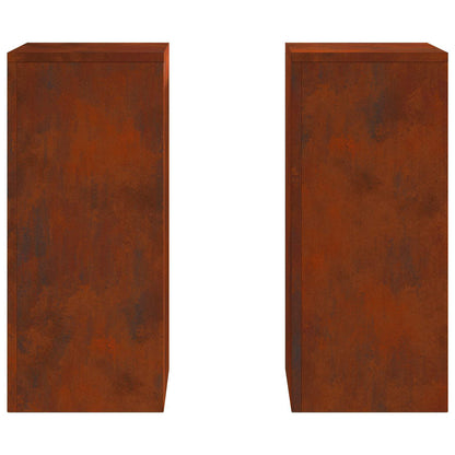 Utomhus Blomställning Växtstöd Piedestal 2 pcs Rostig 24 x 24 x 55 cm Väderbeständig stål