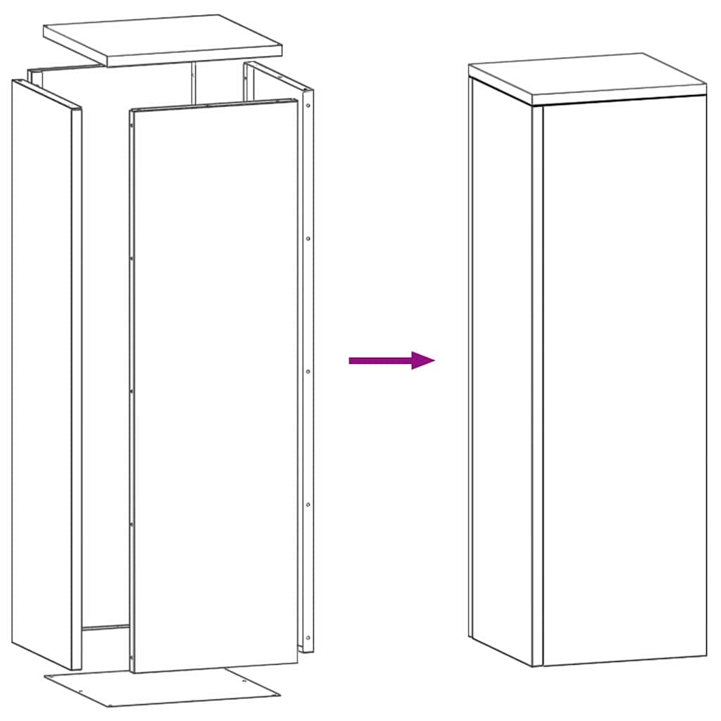 Utomhus Blomställning Växtstöd Piedestal 2 pcs Svart 24 x 24 x 75 cm Stål