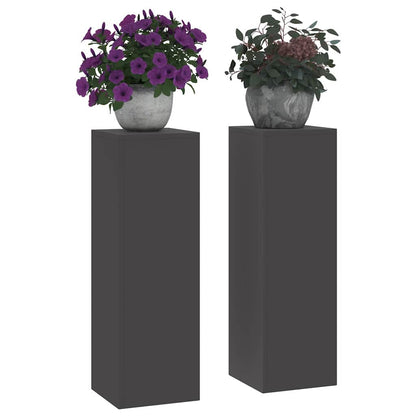 Utomhus Blomställning Växtstöd Piedestal 2 pcs Svart 24 x 24 x 75 cm Stål