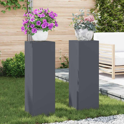 Utomhus Blomställning Växtstöd Piedestal 2 pcs Antracit 24 x 24 x 75 cm Stål
