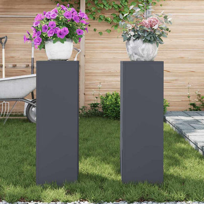 Utomhus Blomställning Växtstöd Piedestal 2 pcs Antracit 24 x 24 x 75 cm Stål