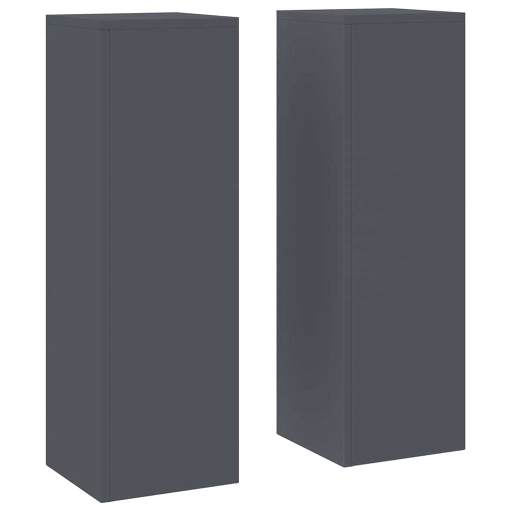 Utomhus Blomställning Växtstöd Piedestal 2 pcs Antracit 24 x 24 x 75 cm Stål