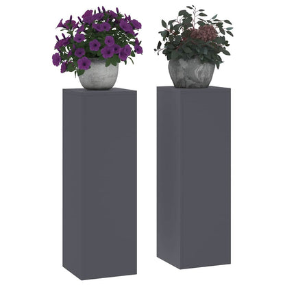Utomhus Blomställning Växtstöd Piedestal 2 pcs Antracit 24 x 24 x 75 cm Stål
