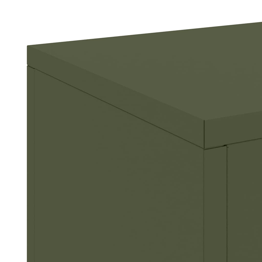 Utomhus Blomställning Växtstöd Piedestal 2 pcs Olivgrön 24 x 24 x 75 cm Stål