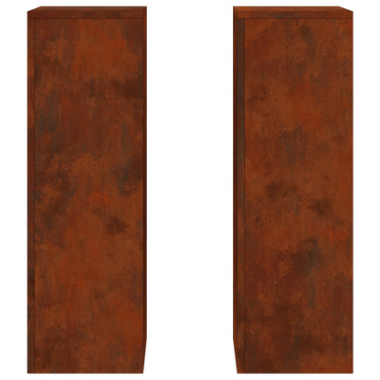 Utomhus Blomställning Växtstöd Piedestal 2 pcs Rostig 24 x 24 x 75 cm Väderbeständig stål