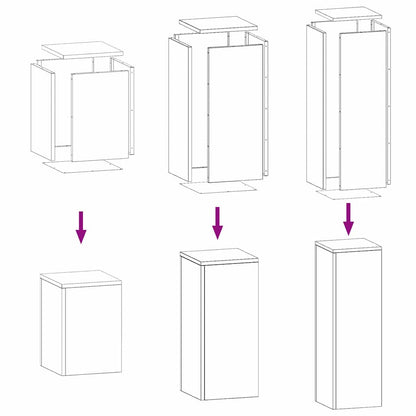 Utomhus Blomställning Växtstöd Piedestal 3 pcs Svart Stål
