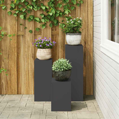 Utomhus Blomställning Växtstöd Piedestal 3 pcs Svart Stål
