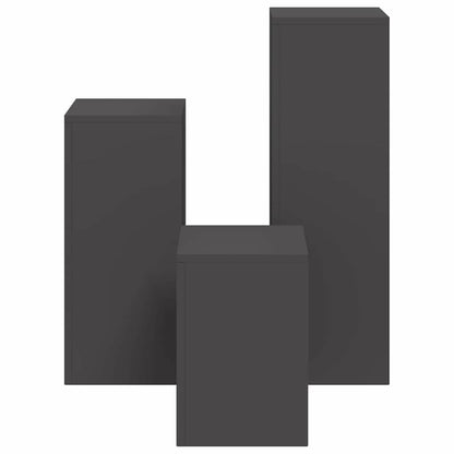 Utomhus Blomställning Växtstöd Piedestal 3 pcs Svart Stål