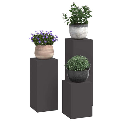 Utomhus Blomställning Växtstöd Piedestal 3 pcs Svart Stål