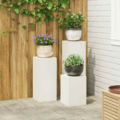Utomhus Blomställning Växtstöd Piedestal 3 pcs Vit Stål