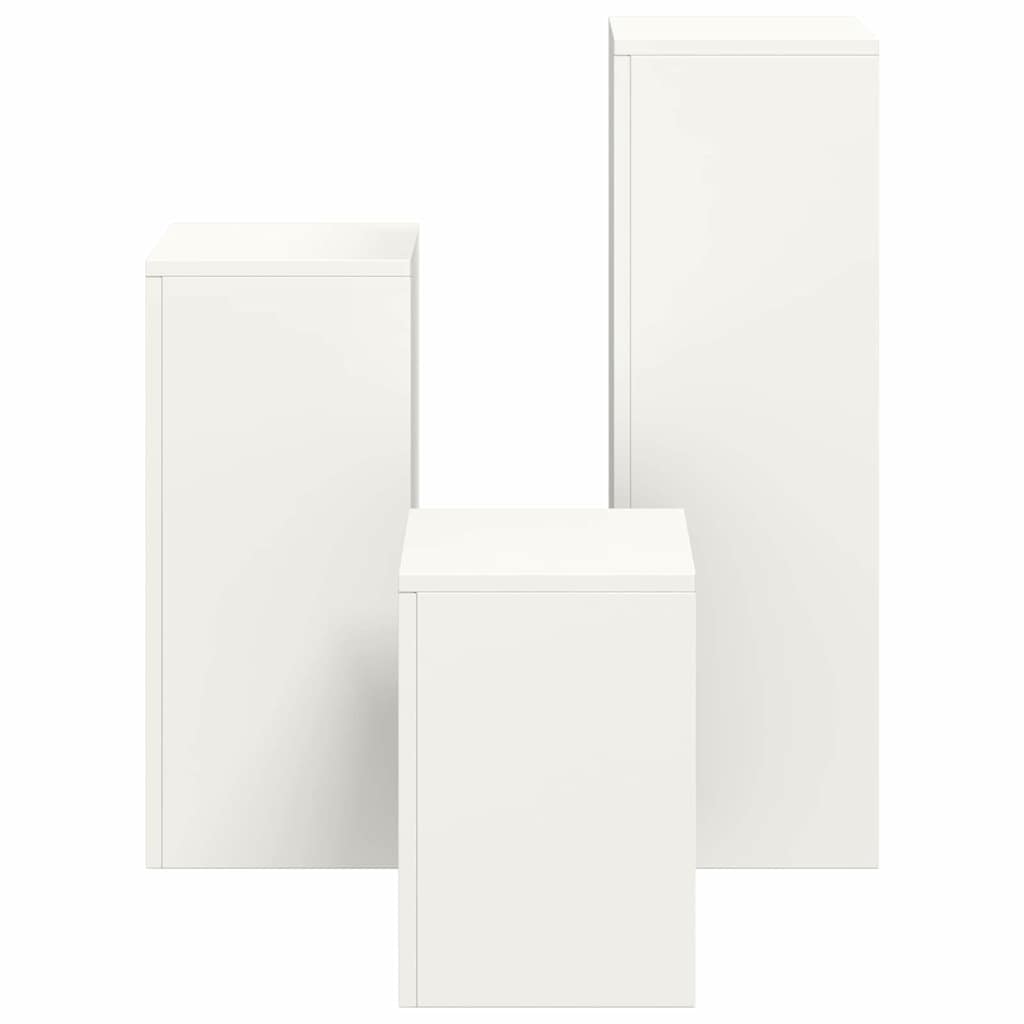 Utomhus Blomställning Växtstöd Piedestal 3 pcs Vit Stål