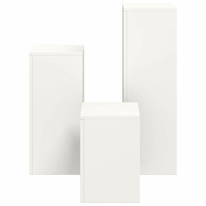 Utomhus Blomställning Växtstöd Piedestal 3 pcs Vit Stål