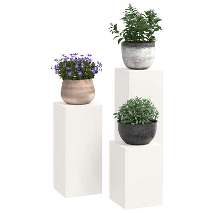 Utomhus Blomställning Växtstöd Piedestal 3 pcs Vit Stål