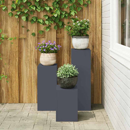 Utomhus Blomställning Växtstöd Piedestal 3 pcs Antracit Stål