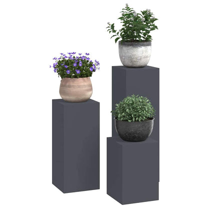 Utomhus Blomställning Växtstöd Piedestal 3 pcs Antracit Stål