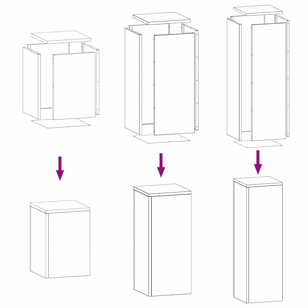 Utomhus Blomställning Växtstöd Piedestal 3 pcs Olivgrön Stål